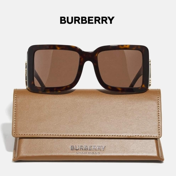 Burberry LARGE B LOGO Tortoise Shell Sunglasses- Full Inclusion - Picture 2 of 16